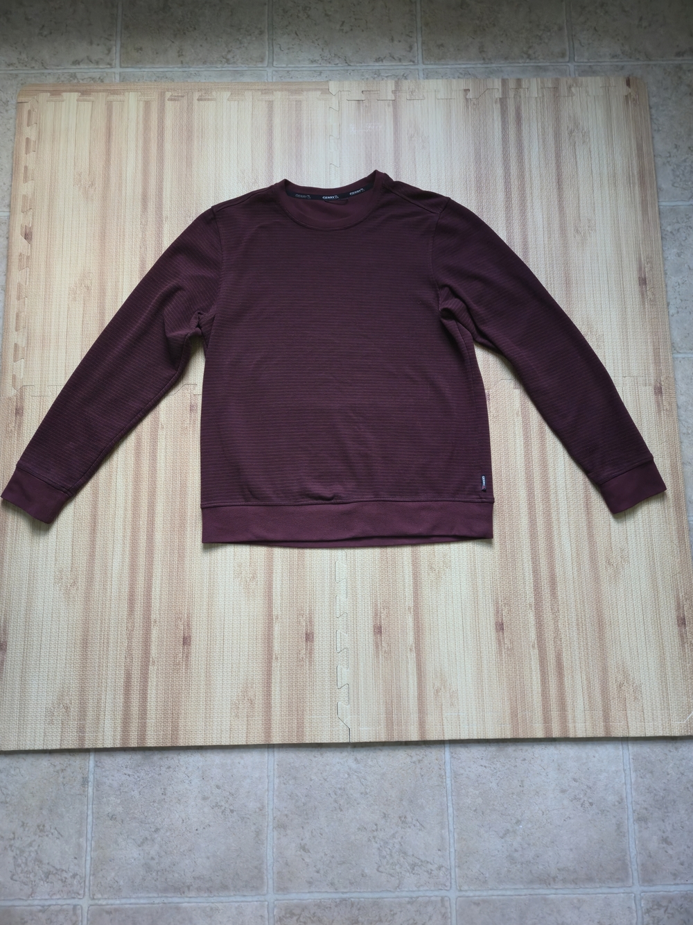 Men's Long Sleeve Crewneck Sweater - Deep Wine